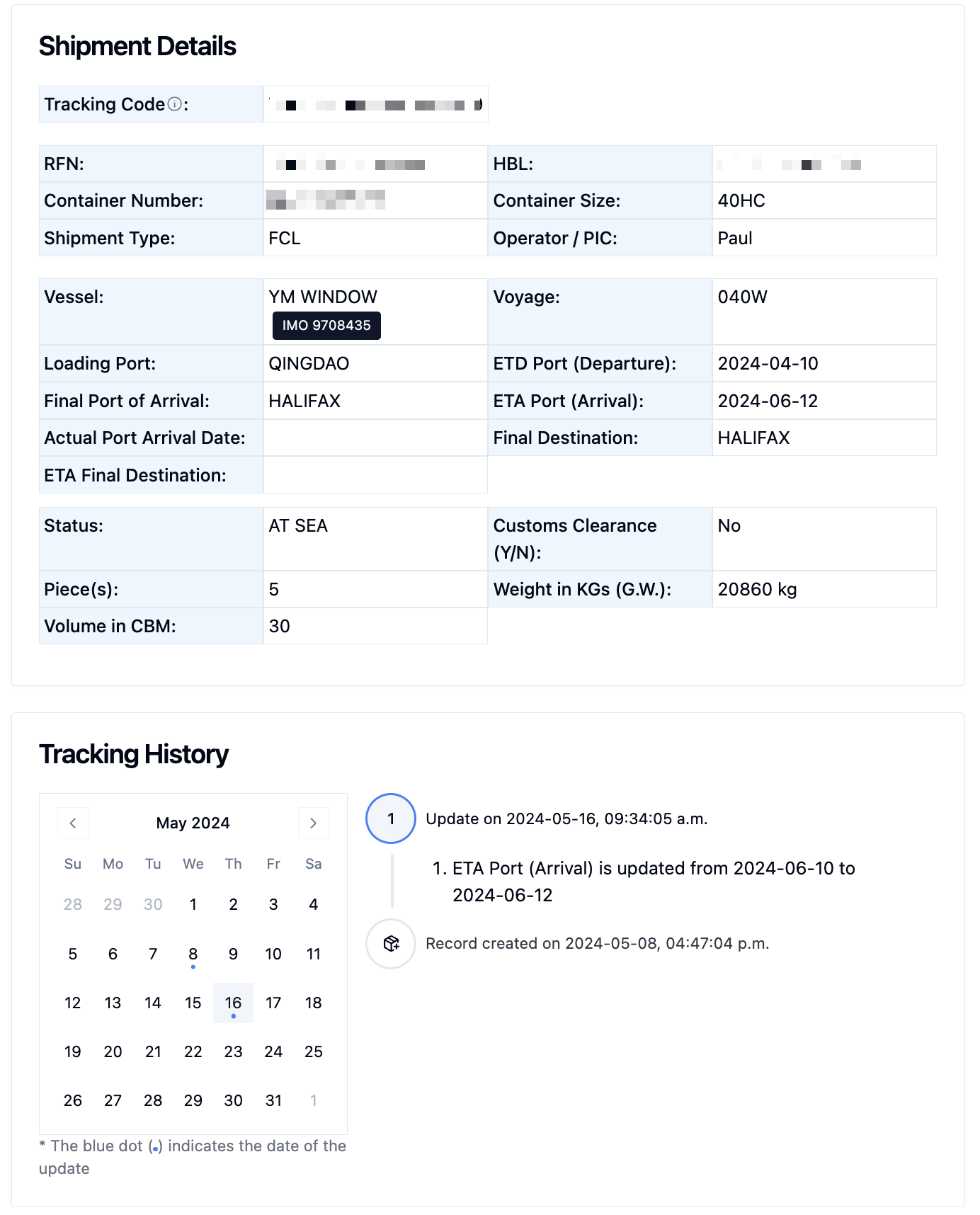 Up-to-date Tracking System
